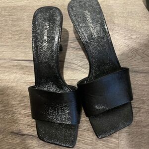 Jeffrey Campbell Black Open Toe Kitten Heel - Size 7.5